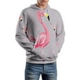 thumbnail image 5 of Pink Flamingos Grey Stars Men's Women Vintage 3D Hooded Sweatshirt - All-Season Loose Fit Streetwear, 5 of 6