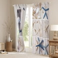 thumbnail image 3 of Starfish Curtains & Drapes Beaches Curtains for Women Adults,Blue Hawaii Ocean Blackout Curtains Conch Shell Pearl Patchwork Tropical Sand White Fishnet Beach Room Decor, 3 of 6
