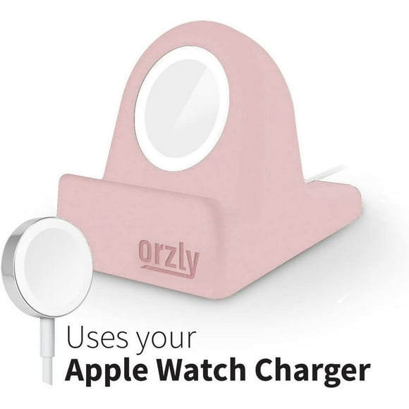 Orzly Support Compact pour Chargeur de Montre Apple, Compatible avec le Mode Nuit, Logement de Gestion de Câble Intégré (Compatible