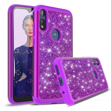 Cbus Wireless Sparkling Glitter Bling Case for Motorola Moto E (2020) (Purple)
