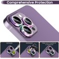 thumbnail image 4 of Protector de cámara trasera para Iphone 14 Pro/14 Pro Max Protector fotográfico de vidrio templado + Protector de lente de cámara de aleación de aluminio para Iphone 14 Pro/14, 4 of 5
