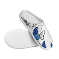 thumbnail image 3 of Fotbe Blue Flying Butterflies Pattern Women's Fuzzy Curly Fur Memory Foam Loafer Slippers Indoor Outdoor Slippers Winter Home Shoes-39/40, 3 of 7