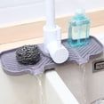 thumbnail image 5 of 10.6x4.3Inch Silicone Faucet Mat,Faucet Handle Drip Catcher Tray Mat for Kitchen Counter,Bathroom,Kitchen Sink Splash Guard-Grey, 5 of 7