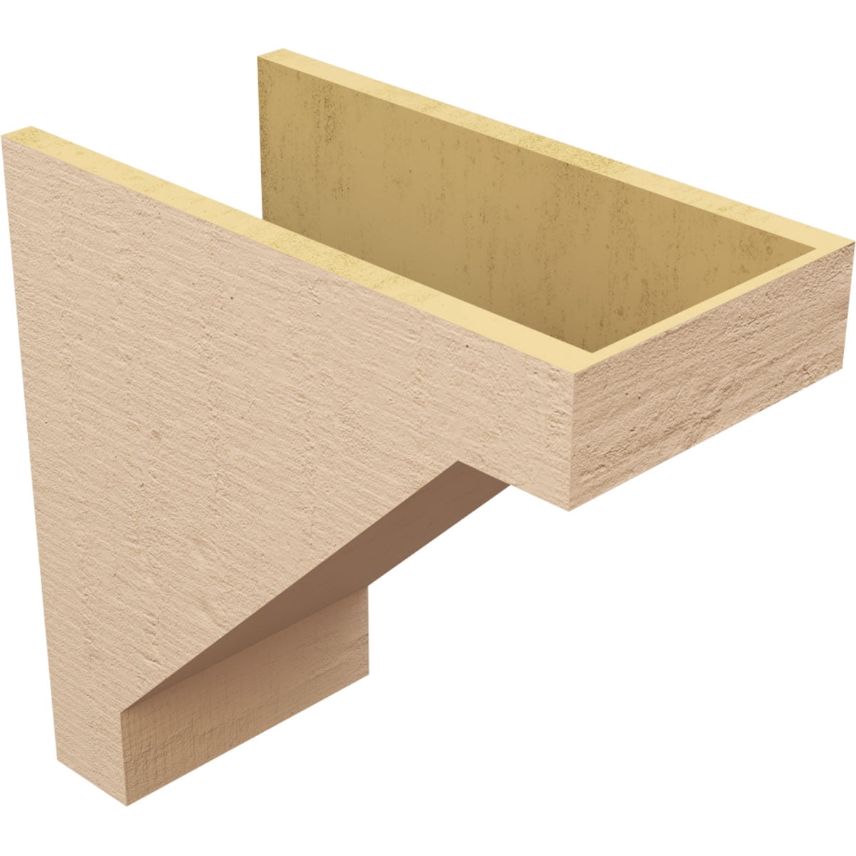 10"W x 20"D x 20"H Classic Burlington Rough Cedar Woodgrain TimberThane Corbel, Primed Tan