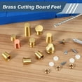 thumbnail image 4 of Uxcell 8 Pack Brass Cutting Board Feet, 0.59" x 0.59" Non Slip Mini Cabinet Leg Feet with Screws and Washers for Wood Boards Box Display Tray Riser(Cone), 4 of 6