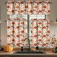 thumbnail image 4 of Halloween Kitchen Curtains Valances and Tiers 3 Piece Set,Gothic Pink Pumpkin Ghost Mushroom Rod Pocket Short Kitchen Tier Cafe Curtain over Sink Window for Farmhouse Fall Thanksgiving Decor 36 Inch, 4 of 6