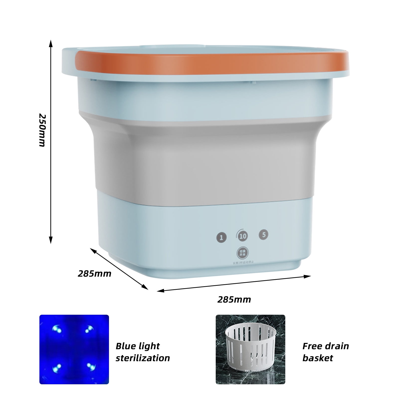 Stuffygreenus 016 cu ft Mini Portable Washing Machine with Drain Basket
