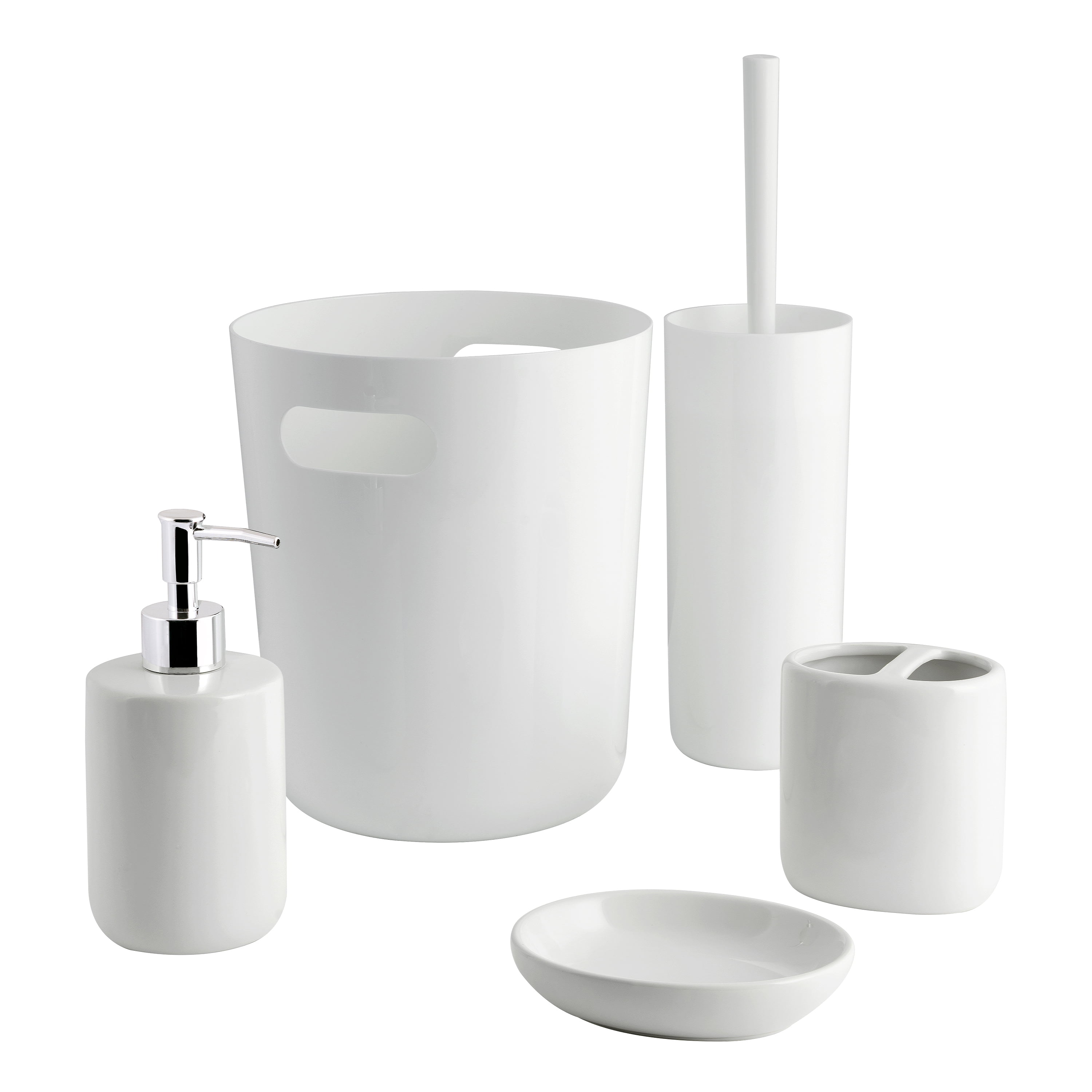 Mainstays Basic Plastic Toilet Bowl Brush Holder Arctic White