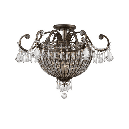 24' Round Semi Flush Bowl Semi Flush Mounts 9 Light With English Bronze Wrought Iron Candelabra 24 inch 540 Watts - World of Lighting ()