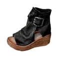 thumbnail image 3 of Yuanlong Womens Sandals Elegant Platform Sandals Hollow With Thick Sole Open Toe Ankle Buckle Strap Dressy Sandals, 3 of 6