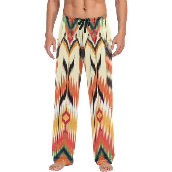 Western Aztec Men's Pajama Pants, Soft and Comfortable Lounge Sleep Bottoms with Pockets, Men's Sleepwear with Custom Print, Large