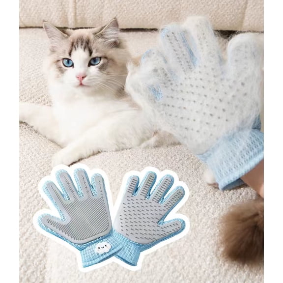 Pet Grooming Glove for Dogs & Cats, Double-Sided Deshedding & Massage Mitt for Long & Short Hair, Silicone Pet Hair Remover, Fits Either Hand, 1 Piece