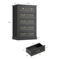 thumbnail image 3 of Farmhouse 5 Drawers Dresser for Bedroom, 48.6'' Tall Wooden Chest of Drawer Black, 3 of 9