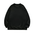 thumbnail image 2 of KIHOUT Chandails à Manches Longues pour Hommes T-Shirts Décontractés Mode Chandails à Col Rond Unis Pulls Hauts Chandail BK/L, 2 of 4