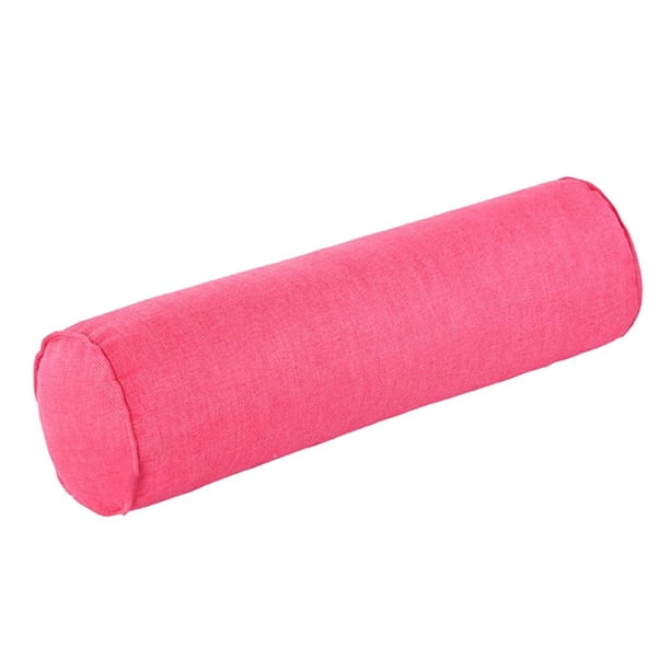 Almohada para el cuello del coche, soporte para el reposacabezas del refuerzo de la silla de la oficina del rollo redondo cervical suave rojo Yuyangstore Almohada enrollable de cuello de lino
