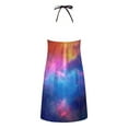 thumbnail image 6 of Galaxy Print Dress for Women Summer Sleeveless Casual A Line Tank Sundress Criss Cross V Neck Mini Dress, 6 of 6