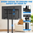 thumbnail image 6 of RTVR Portable Rolling TV Cart Stand with Wheels for 32 to 70 inch Flat Curved Screens, Mobile TV Stand Roller, Metal Black, 6 of 10