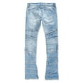 thumbnail image 3 of WTOBBY Men's Casual Mid-Rise Washed Retro Straight Slim Fashion Jeans, Distressed and Perforated Design for Stylish Wear, Comfortable Denim Trousers,Light Blue L, 3 of 3