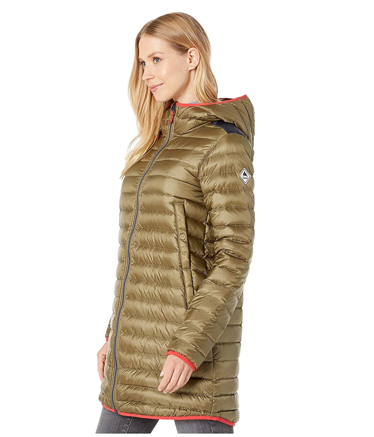 Burton Evergreen Long Down Jacket Martini Olive/Dress Blue