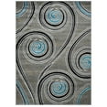 thumbnail image 2 of HR - 7'8X10' Spiral Distressed Color Rugs Modern, Gray Turqouise Gold, 2 of 5