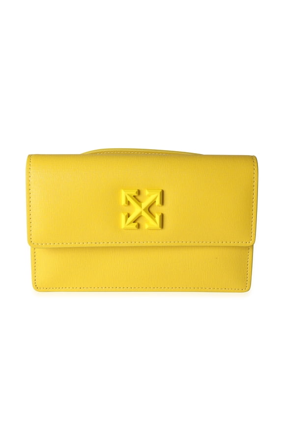 Pre-Owned Off-White Yellow Saffiano Leather Jitney 0.8 Tonal Arrow Belt Bag