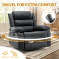 thumbnail image 3 of Korser Oversized Swivel Rocker Recliner Chair for Adults Faux Leather for Living Room,Black, 3 of 7