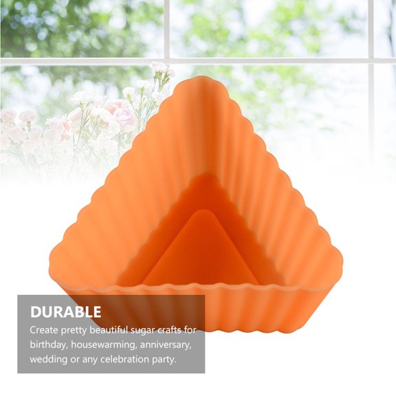 WEUVEB 20-Piece Silicone Triangle Baking Mold Set, Assorted Colors, 2.75 x 2.75 x 1.18 Inches, Non-Stick Cake and Dessert Molds