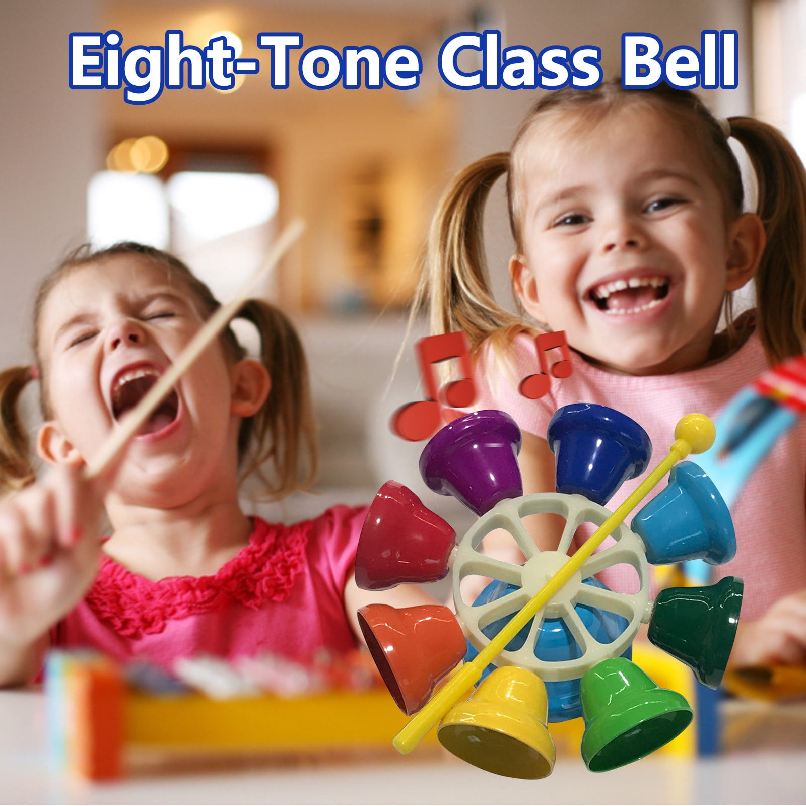 EQWLJWE Hand Bells, 8 Note Musical Handbells Set with 10 Songbook