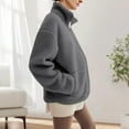 thumbnail image 7 of Mifsaly Maternity 2 In 1 Fuzzy Fleece Jacket Women Zip up Thick Warm Winter Coat Pregnant Thermal Teddy Coats Cold Weather Baby Wearing Outerwear with Pockets Dark Gray XXL, 7 of 7