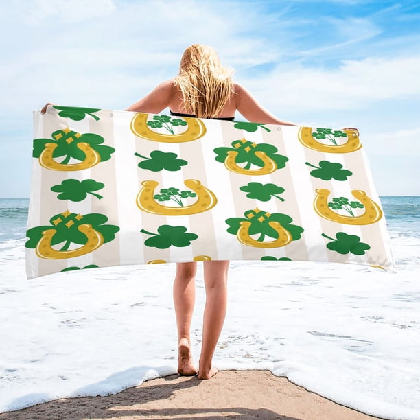 Toalla de playa de microfibra, ligera, resistente a la arena, de secado rápido, de 76 x 152 cm, súper suave, compacta, para viajes, piscina, natación, picnic, camping, manta multiusos.