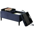 thumbnail image 4 of Convenience Concepts Designs4Comfort Pouf de Rangement avec Plateaux en Tissu Bleu, 4 of 4