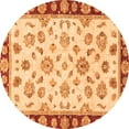 thumbnail image 1 of Ahgly Company Indoor Round Oriental Orange Traditional Area Rugs, 8' Round, 1 of 4