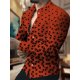 thumbnail image 1 of Camisa de hombre con solapa y estampado geométrico a cuadros para exteriores, informal, de manga larga, con botones, ropa de diseñador, informal y cómoda, 1 of 6