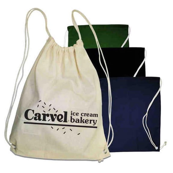 Superbagline QSB59 Black Cotton Drawstring Backpack - Pack of 25