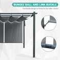 thumbnail image 2 of BPS 14' x 12' Outdoor Retractable Pergola with Canopy & 2 Roller Shades, Aluminum Patio Gazebo Shelter, Gray, 2 of 8