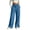 Blue, variant on Womens Casual High Waist Sweatpants Elastic Waist Drawstring Splited Wide Leg Workout Gym Running Pants with Pockets