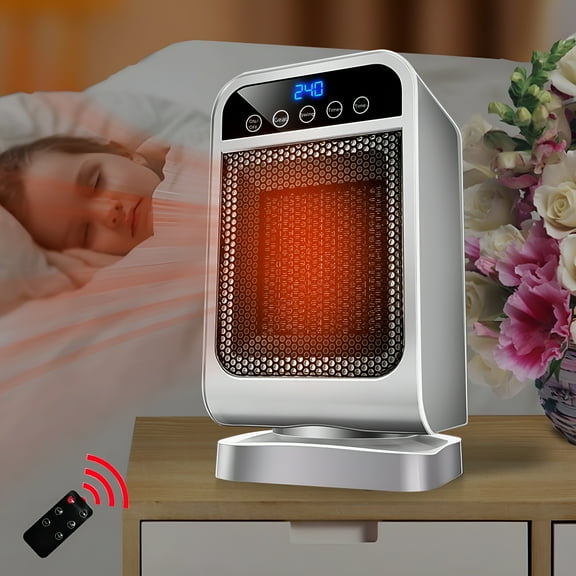 HIBIBUD  Plug in  Heater and Fan Combo Space Heater, Adjustable Thermostat Remote