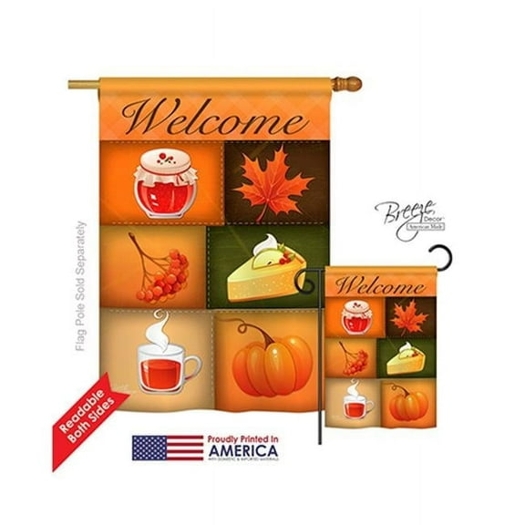 Breeze Decor 13050 Harvest & Autumn Scents of Harvest 2-Sided Vertical Impression House Flag - 28 x 40 in.