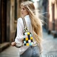 thumbnail image 5 of FORMRS Womens Crossbody Sling Bag Travel Daypack Shoulder Chest Backpack, Yellow Checkered Pattern, 5 of 7