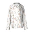 thumbnail image 3 of Women's Long-Sleeve Shirt Fashion Printed V-Neck Top Casual Loose Lightweight Collared Shirt, 3 of 4