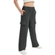 thumbnail image 4 of Pantalones largos para niños, de color liso, con cintura elástica y bolsillos laterales, ajustados, deportivos, largos, de poliéster., 4 of 8