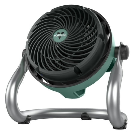 Vornado EXO51 Small Heavy Duty Air Circulator, 3-Speed High Velocity Shop Fan, Dustproof and Water-Resistant Powerful Motor, Industrial High Impact Case, Green