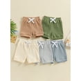 thumbnail image 4 of Aojekbee Baby Girls Boys Shorts Set, Elastic Waist Solid Summer Shorts Bottoms for Casual Daily, 4 of 10