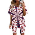 thumbnail image 1 of Two Piece Summer Sets Plus Size Women's Summer Short Sleeve V-neck Tops Shorts Comfortable Homewear 2 Piece Beach Outfits for Women, 1 of 4