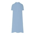 thumbnail image 5 of Summer Fashion Plus Size Dresses for Women Solid Color Casual Loose Fitting Daily Short Sleeved Lapel, 5 of 7
