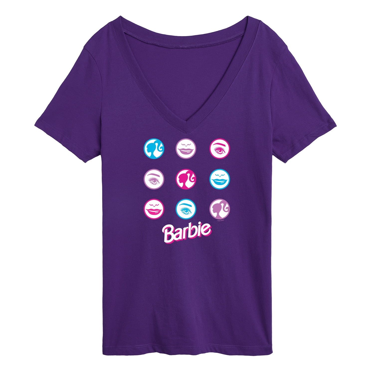 Barbie Iconic Features of Barbie Women's Short Sleeve Graphic V