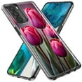 thumbnail image 2 of MUNDAZE Motorola One 5G Pink Tulip Étui de Protection Hybride Transparent Antichoc à Fleurs, 2 of 6