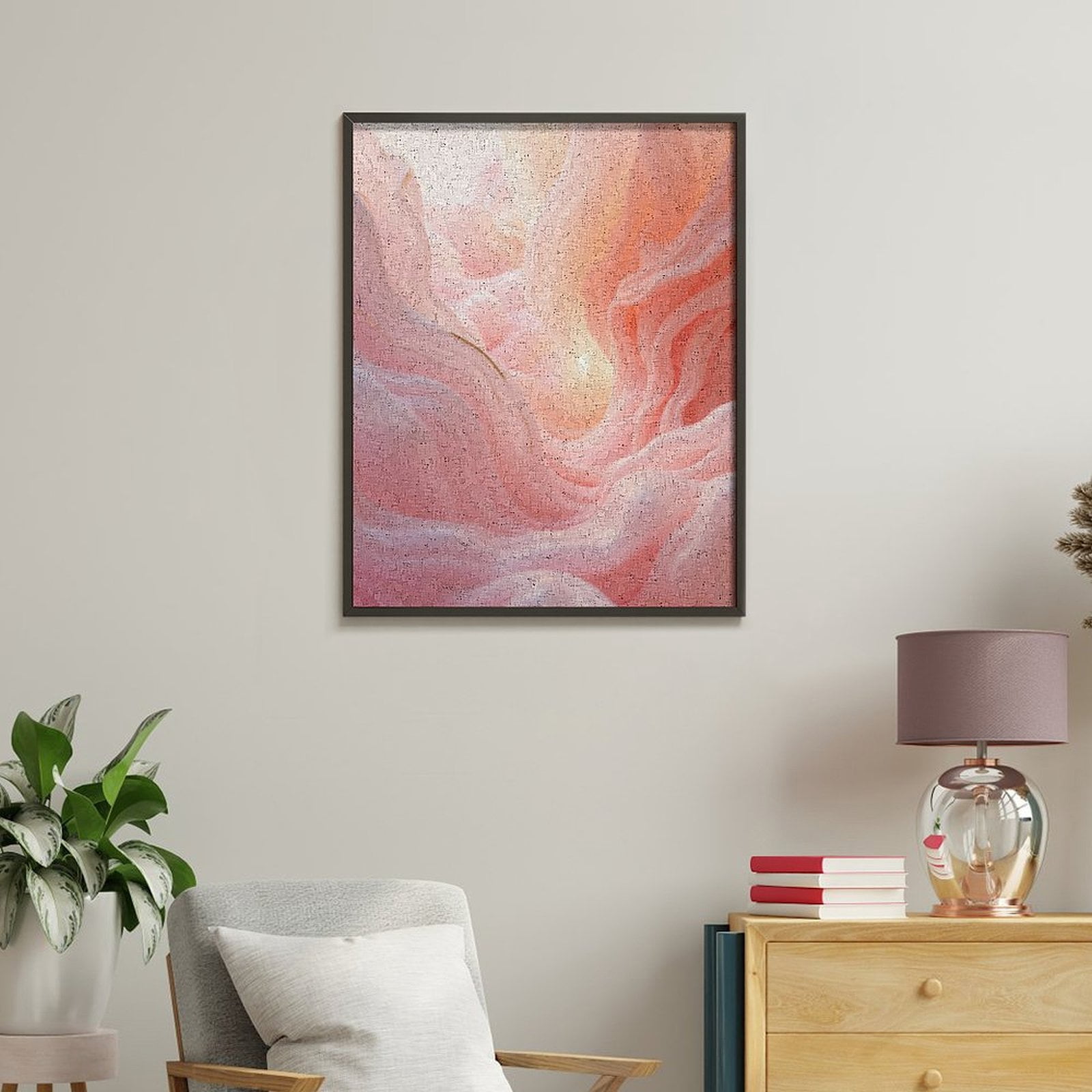 Paint By Numbers Kit for Adults Beginner - Pastel Pink Flow Abstract Art DIY Canvas Painting Kits for Adults, Frameless Paint By Number for Adults for Home Wall Decor 16x20 Inch