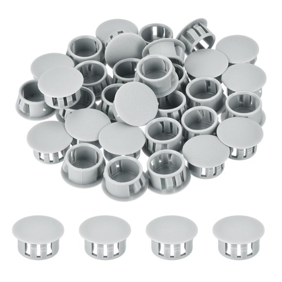 Uxcell 32Pcs Plastic Hole Plugs, Flush Type Panel Hole Plugs Insert End Caps for Locking Hole Furniture Cabinet 16mm Light Gray