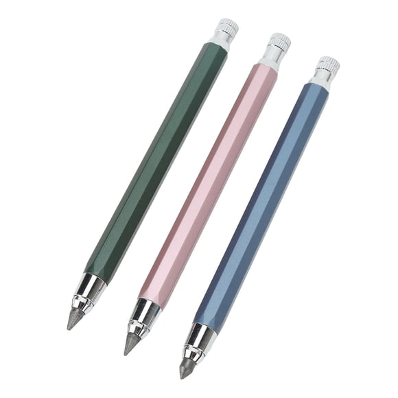 3Pcs 5.6mm Mechanical Graphite Pencils Woodworking Pen with Pencil Sharpener for Sketching, Shading, Crafts, Art Drawing, Woodworking